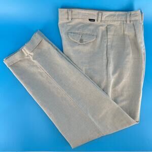 Y2K linen blend pleated Dockers beige pants 2000s vintage